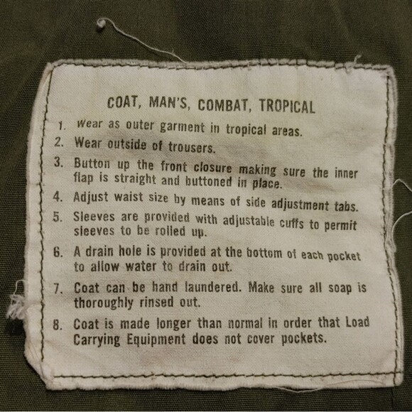 Vietnam Era Field Jacket Vintage 70s Coat S USA Military OG-107 Poplin Cotton - Picture 11 of 13